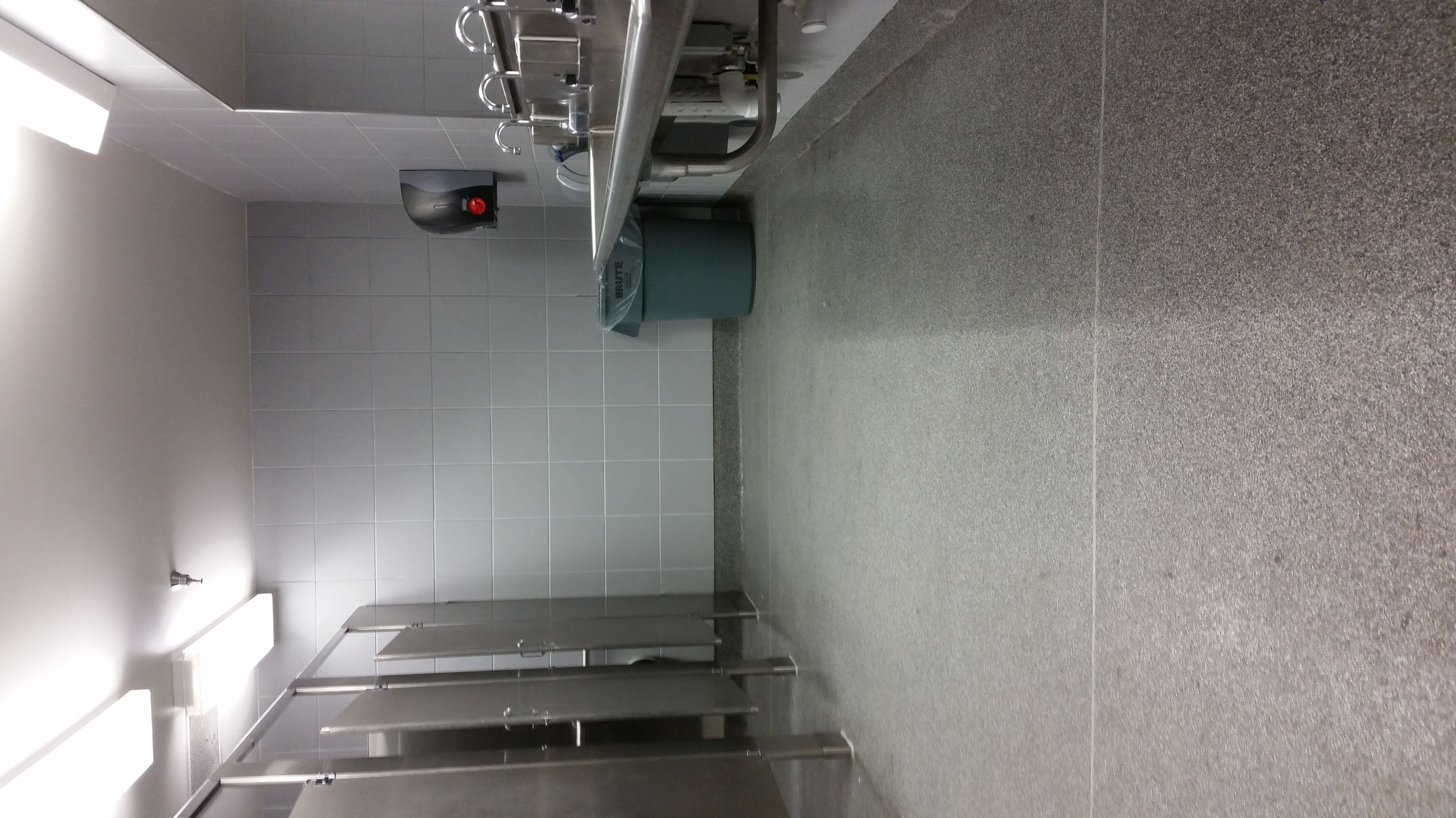 Images of decorative quartz flooring in public rest rooms
