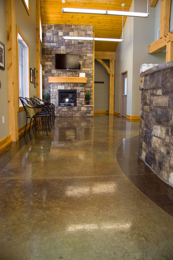 Projects using concrete dyes, water based stains and chemical stains