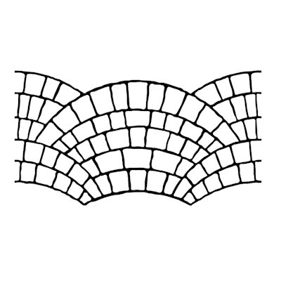 Cobble Fan Concrete Stencil