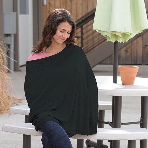 child with nursing cover